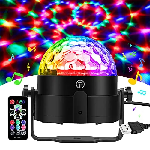 Gobikey 360° Rotierende Discokugel mit Fernbedienung - Erlebe die perfekte Partystimmung mit dieser LED Discokugel! 3 Musikmodi und 7 Lichteffekte sorgen für dynamische Lichtshows überall, ideal für Feiern, Hochzeiten oder Kinderpartys.