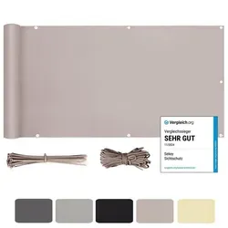 Sekey Balkon Sichtschutz 90x300cm - Blickdicht und UV-Schutz - Balkon Sichtschutz aus reißfestem Polyester, 100% Privatsphäre und Wetterfestigkeit. Einfache Montage mit Ösen und Kabelbindern. Ideal für Balkon, Garten oder Poolbereich.