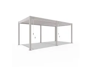 PergoLine Superior Pergola 3 m x 6 m sand - Die PergoLine Vollaluminium-Pergola bietet eine stilvolle, wartungsarme Lösung für Ihre Terrasse. Das stufenlos verstellbare Lamellendach ermöglicht eine flexible Steuerung von Licht und Schatten, ideal für den Außenbereich.