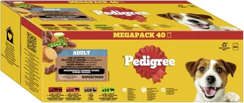 PEDIGREE DOGCARE Hundefutter Portionsbeutel Chunks in Soße Adult 40 x 100g