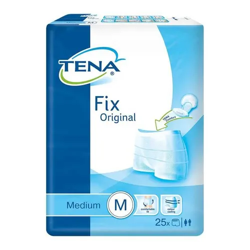Tena Fix Original Netzhose M - 25 St - Inkontinenzeinlagen: Waschbare Fixierhose für sicheren Auslaufschutz, passend für Taillenumfang 48-54 cm, komfortable Beinöffnungen, bis zu 10 Mal waschbar bei 60 Grad.