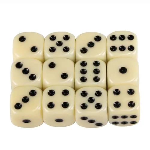 GICO 12 Standard Würfel Spielwürfel, Augenwürfel 16 mm aus PVC- 5955