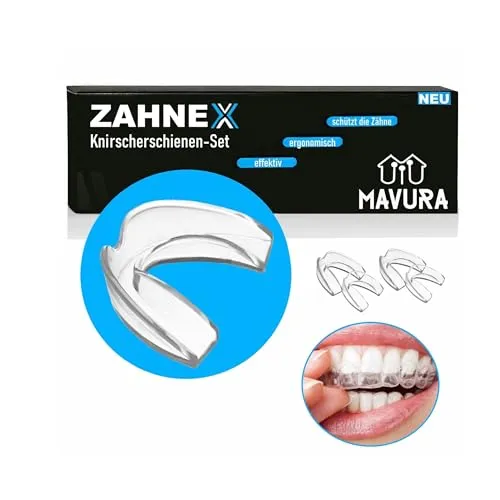 ZAHNEX Premium Aufbissschiene - 4er Set für effektiven Schutz gegen Zähneknirschen - Aufbissschienen zur Linderung von Bruxismus und Verbesserung der Atmung. Ergonomisch gestaltet für optimalen Komfort, ideal für Tag und Nacht.
