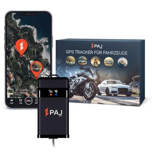4G Motorrad GPS Tracker - Vehicle Finder 2.0 von PAJ GPS - GPS-Tracker mit 4G-Netzstandard für optimale Ortung, direkt an die Fahrzeugbatterie anschließbar für permanente Stromversorgung. Ideal für Motorrad-Diebstahlschutz und einfache Montage.