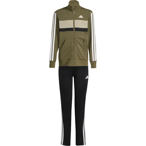 adidas Unisex Kinder Tiberio 3 Stripes Trainingsanzug - Bequemer und stylischer Trainingsanzug mit durchgehendem Reißverschluss, Kängurutaschen und elastischem Bund. Ideal für aktive Kids im Alter von 11-12 Jahren.