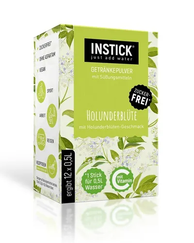 INSTICK Getränkepulver Holunderblüte 12-er Packung (für 12 x 0,5 L)