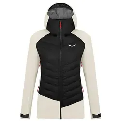 Salewa Damen Sella PTX 3L Hybrid Jacke - Wetterfeste Funktionsjacke in Größe L, beige - Daunenjacke mit innovativer Bodymapping-Konstruktion, perfekt für anspruchsvolle Bergtouren und schlechtes Wetter.