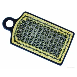 Bunzlauer Keramik Frühstücksbrett Bunzlauer Keramik rechteckiges Schneidebrett 28,5 x 14,3 cm, Dekor DU1, Keramik grün