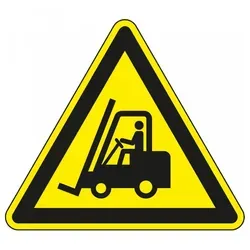 Dreifke Hinweisschild Warnschild Warnung vor Flurförderzeugen, ASR/ISO, PVC, SL 100mm