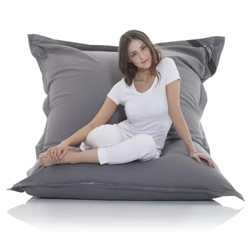 LAZY BAG Original Riesen-Sitzsack Cotton XXL 180x140cm - Sitzsäcke mit 400L, hautfreundlicher Baumwolle und ergonomischer Form für entspanntes Sitzen und Liegen – ideal für drinnen und draußen.
