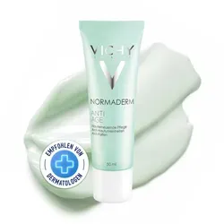 Vichy Normaderm Anti Age Creme - Arzneimittel zur hauterneuernden Pflege mit 2-fach Wirkung: reinigt unreine Haut und glättet erste Falten. Ideal als Make-Up Unterlage und spendet Feuchtigkeit.
