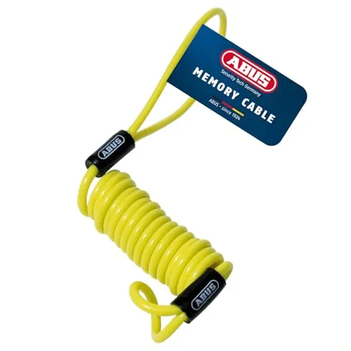 ABUS Memory Cable - Erinnerungskabel zur optischen Erinnerung an das Bremsscheibenschloss - zur Motorradsicherung, Gelb