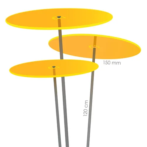 Cazador-del-sol ® Sonnenfänger medio drei gelb - Sonstige Kategorie, einzigartiger Sonnenfänger aus hochwertigem Kunststoff, gefertigt in Deutschland für leuchtende Akzente im Außenbereich.