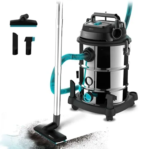 Conga Rockstar Wet & Dry Steel Pro - Schlittenstaubsauger - Nass- und Trockensauger mit 30 l Metallbehälter und 1600 W Leistung, ideal für alle Oberflächen. Mit Doppelfilterung für saubere Luft und 3 nützlichem Zubehör.