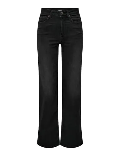 ONLMADISON Blush HW Wide DNM CRO099 NOOS - Damen Jeans - Moderne High-Waist Jeanshose für Damen mit weitem Bein, ausgestattet mit praktischen Taschen und Gürtelschlaufen für perfekten Sitz und Stil.