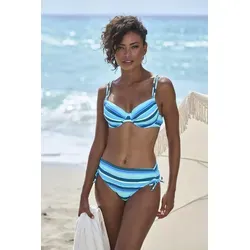 s.Oliver Bikini-Hose mit seitlicher Regulierung - Badehosen mit trendigem Streifen-Design, seitlich regulierbar für individuellen Tragekomfort und aus recyceltem Polyamid für umweltbewusste Mode.