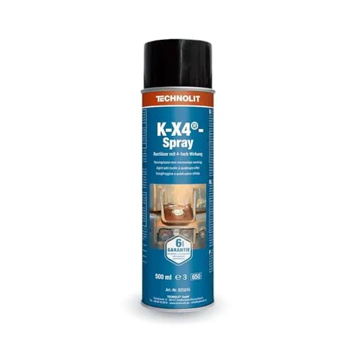 TECHNOLIT K-X4 Rostlöser Spray 500 ml | Multifunktionsspray mit 4-fach Wirkung | Rostlöser | Schmiermittel | Korrosionsschutz | Silikonfrei mit MoS2