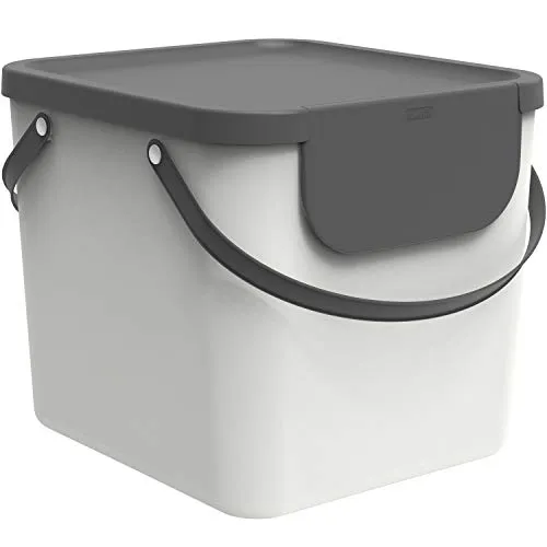 Rotho Albula Mülltrennungssystem 40l - Haushaltszubehör für nachhaltige Mülltrennung - Praktisches System mit zwei Tragegriffen, ideal für Papier, Plastik, Glas und mehr. Hergestellt aus rezykliertem Kunststoff.
