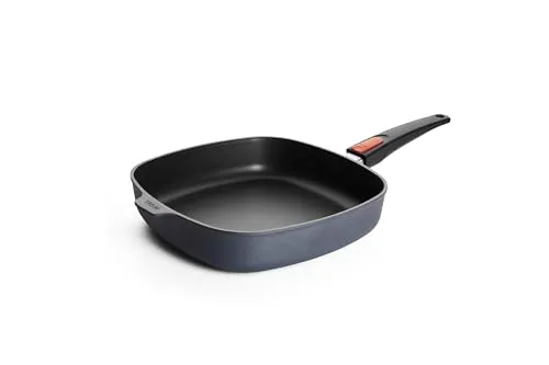 WOLL Gusspfanne viereckig Diamond Lite, schwarz - Hochwertige Aluminium-Guss Pfanne mit fünflagiger Diamant-Versiegelung, abnehmbaren Stiel und backofenfest bis 300°C. Ideal für gesundes Braten und Kochen.