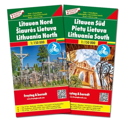 freytag & berndt Straßenkarte Litauen Set 1:150.000: 2 Blätter in Kunststoff-Hülle