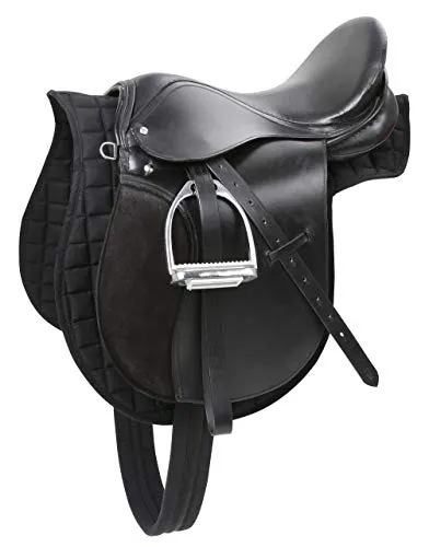 Kerbl Sattelset 32197 - Schwarz, 17,5 Zoll - Vollständiges Starterset für Einsteiger im Reitsport. Hochwertige Verarbeitung, ideal für verschiedene Reitdisziplinen und den täglichen Gebrauch.