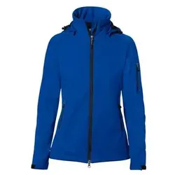 HAKRO Damen Softshelljacke Alberta 248, royalblau, S - Funktionsjacken - Atmungsaktive und winddichte Softshelljacke mit abnehmbarer Kapuze, ideal für Bewegung und Outdoor-Aktivitäten, bietet exzellente Bewegungsfreiheit.