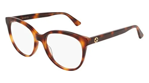 Occhiali da Vista Donna Gucci GG0329O Logo 002 Montatura a Gatto Cat Eye Havana