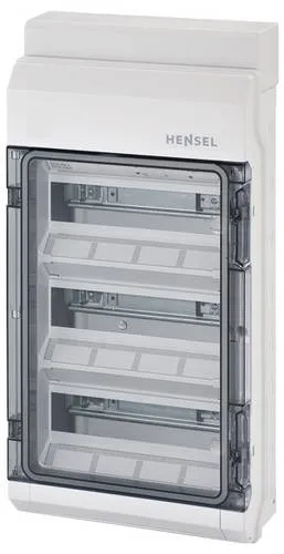 Hensel Automatengehäuse KV3536 - Aufputzverteiler für 36 Module, ideal für Feuchträume und sichere Stromverteilung