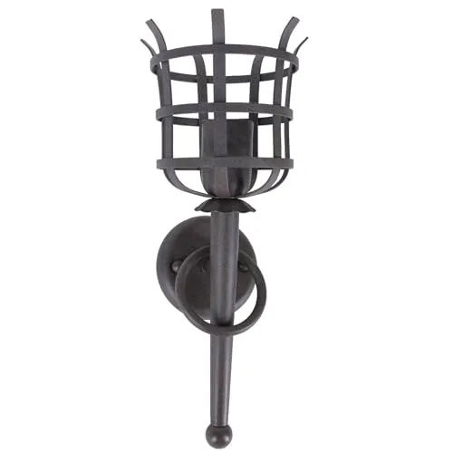Wandleuchte Wandfackel 230V in Rostoptik - Rustikale Wandleuchte im Fackel-Design für gemütliche indirekte Stimmungsbeleuchtung. Ideal für Wohnzimmer, Flure oder Themenrestaurants. E27 Fassung für individuelle Leuchtmittel.