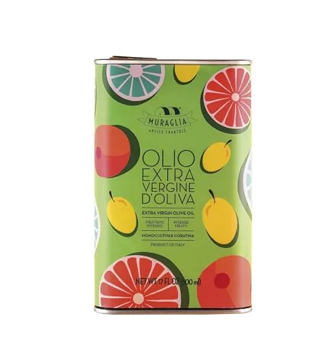 Frantoio Muraglia Natives Olivenöl Extra 500 ml – Mediterrane Früchte Grün - Hochwertiges natives Olivenöl extra aus Italien, intensiv fruchtig und ideal für die mediterrane Küche. Die dekorative Dose ist ein Hingucker in jeder Küche und bietet erstklassigen Geschmack.