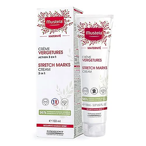 Mustela Maternité Crema Estrías Action 3 En 1, 150 ml - Vielseitige Lotion zur Unterstützung der Hautpflege während der Schwangerschaft, mit geprüfter Qualität für ein angenehmes Hautgefühl. Ideal für die tägliche Anwendung.