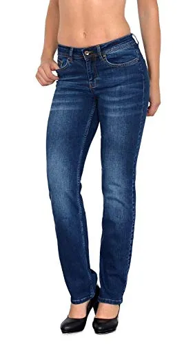 ESRA Dunkelblaue Jeans Damen - High Waist Straight Fit - Damen Jeans im Straight Fit aus hochwertiger Baumwolle. Die High Waist Jeans bietet hohen Tragekomfort und eine perfekte Passform für jeden Anlass. Ideal für stilbewusste Frauen, die Wert auf Qualität legen.