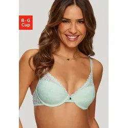 s.Oliver Push-up-BH Danielle aus dezent transparenter Spitze in blumiger Optik, Dessous blau 70