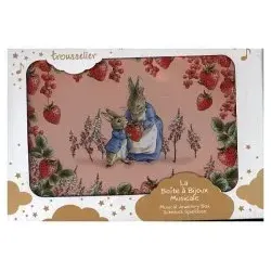 Troussellier Schmuckschatulle mit Musik, Erdbeeren Peter Hase - Spieluhren: Wunderschöne Musikbox zur Aufbewahrung von Schätzen mit beweglicher Figur und klassischer Musik. Perfekte Dekoration für das Kinderzimmer ab der Geburt.