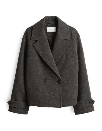 OPUS Damen Jacke HALLYN | Modische Cabanjacke aus Wollmix in Dark Grape, Größe 38 - Funktionsjacken für moderne Frauen, die Wert auf stilvolles Design und hohen Tragekomfort legen. Die hochwertige Verarbeitung und lockere Passform machen die Jacke zum idealen Begleiter.