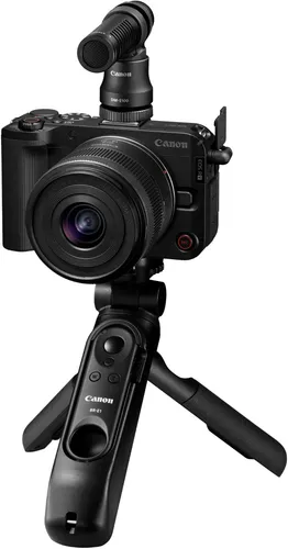 Canon EOS R50V Creator Kit mit RF-S 14-30mm - Digitalkamera mit 24,2 MP APS-C Sensor, ideal für Content Creator dank integriertem Mikrofon und vertikaler Videoaufnahme. Set inkl. Stativgriff, Mikrofon und 128GB SDXC-Karte.