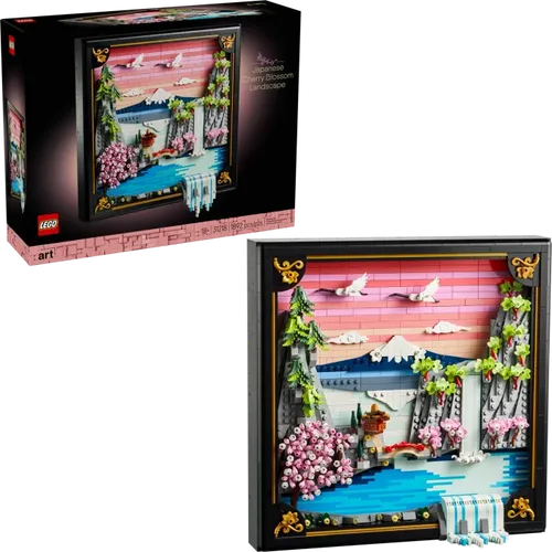 LEGO® ART 31218 Japanische Kirschblütenlandschaft - Kreatives LEGO Set mit 1892 Teilen, ideal für Erwachsene. Gestalte deine eigene Kirschblütenlandschaft und bringe Farbe in dein Zuhause!