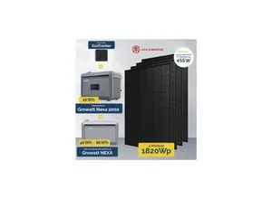 Growatt NEXA 2000 Balkonkraftwerk mit Speicher - 1840W & 4x Jolywood 455W - Effizientes Balkonkraftwerk zur Nutzung von Solarenergie, inklusive leistungsstarker Speicherlösung für maximale Energieunabhängigkeit.