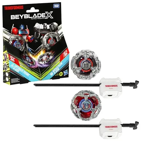 Beyblade X Transformers Collab Optimus Prime 4-60P vs. Megatron 4-80B Multipack, mit X-Celerator und in 2 Klicks zusammengebaut