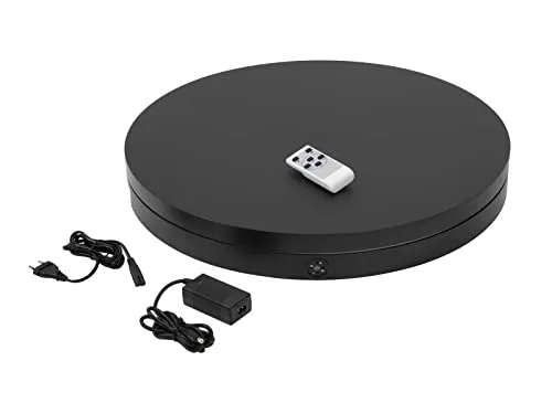 EUROPALMS Drehteller 60cm bis 150kg schwarz - Plattenspieler für beeindruckende Produktpräsentationen mit edlem Design und IR-Fernbedienung - ideal für Verkaufsräume und Schaufenster.