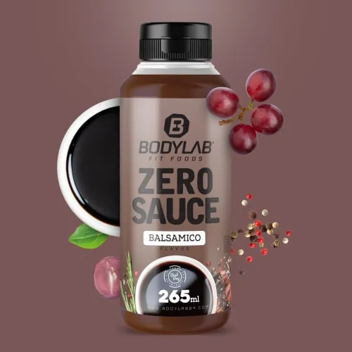 Zero Sauce Balsamico - 265ml - Leckeres Balsamico-Dressing mit wenig Kalorien von BADYLAB. Ideal für Salate und kreative Gerichte, ohne Kompromisse beim Geschmack.