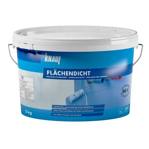 Knauf Flächendicht 5 kg - Flüssig-Abdichtung für Nassräume - Farben: Hochwertige Flüssig-Abdichtung mit Syntheselatex, ideal für Dusche und Badezimmer, bietet zuverlässigen Schutz vor Feuchtigkeit.