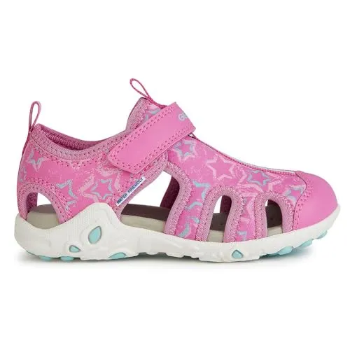GEOX WHINBERRY GIRL Sandalen, Rot, Kinder - Wanderschuhe mit innovativer RESPIRA™ Technologie für ein ideales Fußklima. Leicht, schnelltrocknend und mit Klettverschluss für individuellen Sitz – perfekt für sommerliche Abenteuer!