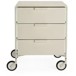 Kartell Mobil Container mit Rollen - 3 Schubladen, weiß matt - Büroschränke, funktionaler Rollcontainer mit robuster Bauweise und vielseitiger Einsatzmöglichkeit durch Beweglichkeit.
