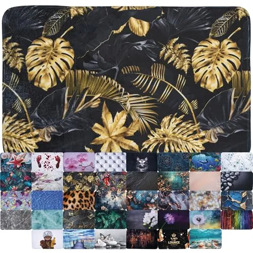 Sanilo Badematte Golden Leaves, rutschhemmend und waschbar - Badematten mit modernem Fotodruck, rutschhemmend und schnelltrocknend. Ideal für Bäder mit Fußbodenheizung und in verschiedenen Größen erhältlich.