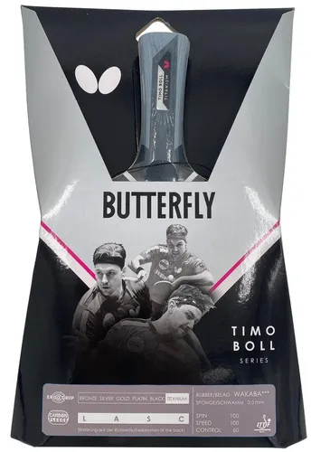 Butterfly Timo Boll Tischtennisschläger Titanium | Allround TT Racket - Tischtennisschläger für Unisex Erwachsene, ideal für Allround-Spieler. Hochwertiges Holzmaterial und konkaver Griff sorgen für optimalen Spielkomfort.
