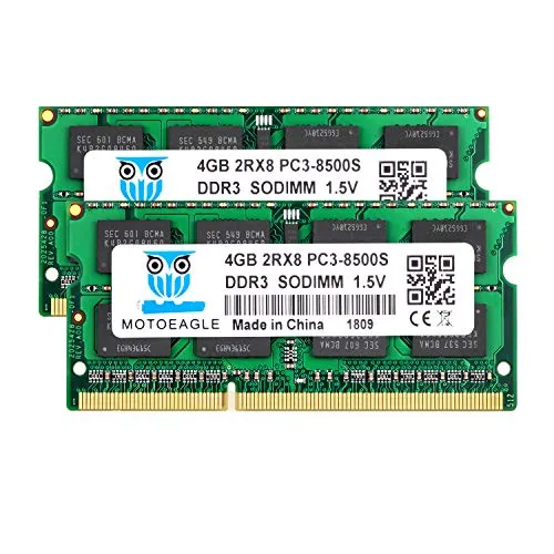 motoeagle 8GB (2x4GB) PC3 8500S DDR3 1067 1066MHz SODIMM RAM für Laptop,Apple MacBook Pro, iMac, Mac mini (Late 2008, Early/Mid/Late 2009, Mid 2010) Arbeitsspeicher Upgrade Kit