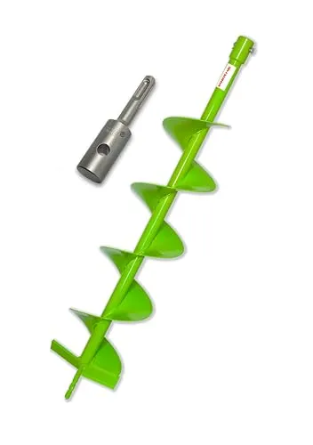 WERHE Erdbohrer für Bohrmaschine mit SDS Plus Adapter ⌀150 mm, 80 cm Länge - Erd- & Pfahlbohrer, robust und ideal für schnelle Erdarbeiten im Garten oder Bauprojekten.