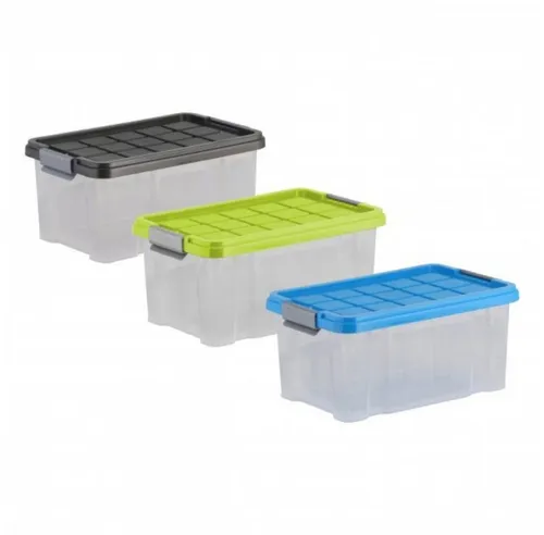 axentia Aufbewahrungsbox Unibox mit Deckel, 5 l - Praktische und drehstapelbare Kunststoffbox in verschiedenen Farben, ideal für die vielseitige Aufbewahrung und Organisation Ihrer Gegenstände.