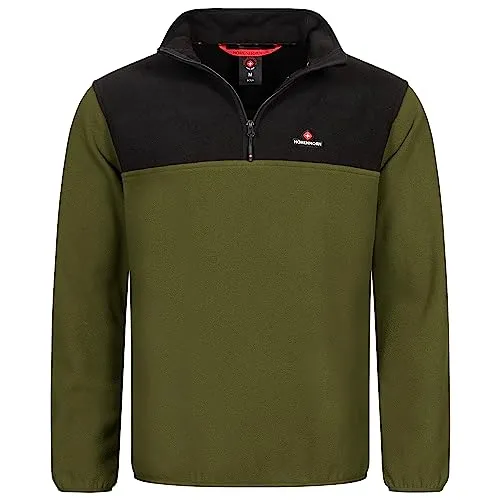 Höhenhorn Skyja Herren Fleece Pullover Schwarz/Grün Gr. XL - Bequemer Fleecepullover für Herren in Schwarz/Grün, ideal für kühle Tage. Atmungsaktiv und leicht, perfekt für Freizeit und sportliche Aktivitäten.